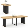 ID MARKET - Table console extensible EDEN 10 personnes 235 cm bois et noir - vignette