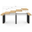 ID MARKET - Table console extensible EDEN 10 personnes 235 cm bois et noir - vignette