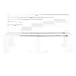 ID MARKET - Table console extensible ORLANDO 14 personnes 300 cm bois blanc - vignette