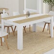 ID MARKET - Table à manger rectangle GEORGIA 8 personnes blanche et imitation hêtre 160 x 80 cm - vignette