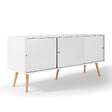 ID MARKET - Buffet bas scandinave 135 cm EFFIE 3 portes bois blanc - vignette