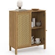 ID MARKET - Buffet d'appoint vintage 2 portes 70 cm HANAE effet naturel cannage - vignette