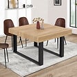 ID MARKET - Table à manger carrée PHOENIX 6 personnes bois et noir 120 cm - vignette