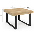 ID MARKET - Table à manger carrée PHOENIX 6 personnes bois et noir 120 cm - vignette