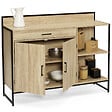 ID MARKET - Buffet bas de cuisine 120 CM DETROIT plan de travail H.83 CM 2 portes + tiroir design industriel - vignette