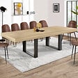 ID MARKET - Table à manger extensible rectangle PHOENIX 6-12 personnes bois et noir 200-300 cm - vignette