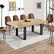 ID MARKET - Table à manger extensible rectangle PHOENIX 6-12 personnes bois et noir 200-300 cm - vignette