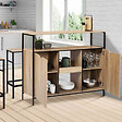 ID MARKET - Meuble de bar avec portes et étagères DETROIT design industriel - vignette