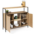ID MARKET - Meuble de bar avec portes et étagères DETROIT design industriel - vignette
