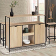 ID MARKET - Meuble de bar avec portes et étagères DETROIT design industriel - vignette