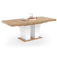 ID MARKET - Table à manger extensible rectangle ELIAD 6-10 personnes bois et blanc 160-200 cm - vignette