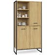 ID MARKET - Buffet haut H. 160 cm DETROIT 3 portes design industriel - vignette