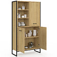 ID MARKET - Buffet haut H. 160 cm DETROIT 3 portes design industriel - vignette
