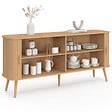 ID MARKET - Buffet 160 cm ROMIE XXL effet lattes 2 portes coulissantes - vignette