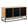 ID MARKET - Buffet bas 113 cm BOSTON 3 portes noires design industriel - vignette