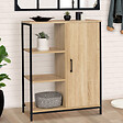 ID MARKET - Buffet d'appoint 3 étagères et placard 70 cm DETROIT design industriel - vignette