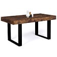 ID MARKET - Table à manger rectangle PHOENIX 6 personnes bois effet vieilli et noir 160 cm - vignette