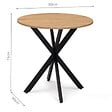 ID MARKET - Table à manger ronde ALIX 4 personnes pied araignée bois et noir 80 cm - vignette