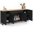 ID MARKET - Buffet 180 cm WASHINGTON XXL 4 portes et 1 tiroir bois et noir - vignette
