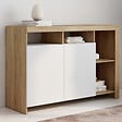 ID MARKET - Buffet 110 cm MALO bois et portes blanches - vignette