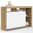 ID MARKET - Buffet 110 cm MALO bois et portes blanches - vignette