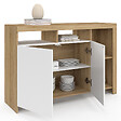 ID MARKET - Buffet 110 cm MALO bois et portes blanches - vignette