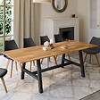ID MARKET - Table à manger extensible rectangle MADELEINE 6-12 personnes bois et métal noir 160-240 cm - vignette