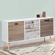 ID MARKET - Buffet bas scandinave 113 cm BAHIA 3 portes - vignette