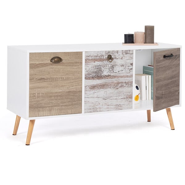 ID MARKET - Buffet bas scandinave 113 cm BAHIA 3 portes - large