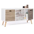 ID MARKET - Buffet bas scandinave 113 cm BAHIA 3 portes - vignette
