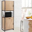 ID MARKET - Buffet de cuisine 60 CM DETROIT meuble 2 portes design industriel + tiroir - vignette