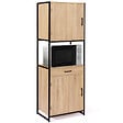 ID MARKET - Buffet de cuisine 60 CM DETROIT meuble 2 portes design industriel + tiroir - vignette