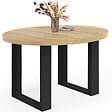 ID MARKET - Table à manger fixe ronde PHOENIX 4 personnes bois et noir 110 cm - vignette