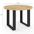 ID MARKET - Table à manger fixe ronde PHOENIX 4 personnes bois et noir 110 cm - vignette