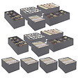 ID MARKET - Lot de 14 boites de rangement tiroir organisateurs de dressings gris anthracite - vignette