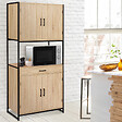 ID MARKET - Buffet de cuisine 80 CM DETROIT meuble 4 portes design industriel + tiroir - vignette
