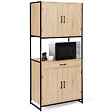 ID MARKET - Buffet de cuisine 80 CM DETROIT meuble 4 portes design industriel + tiroir - vignette