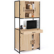 ID MARKET - Buffet de cuisine 80 CM DETROIT meuble 4 portes design industriel + tiroir - vignette