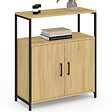 ID MARKET - Buffet d'appoint 1 niche et 2 portes 70 cm DETROIT design industriel - vignette