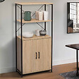 ID MARKET - Buffet haut 2 portes H. 125 cm DETROIT avec étagères design industriel - vignette