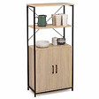 ID MARKET - Buffet haut 2 portes H. 125 cm DETROIT avec étagères design industriel - vignette