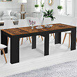 ID MARKET - Table console extensible ORLANDO 10 personnes 235 cm bois effet vieilli et noir - vignette