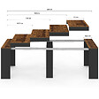 ID MARKET - Table console extensible ORLANDO 10 personnes 235 cm bois effet vieilli et noir - vignette