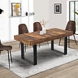 ID MARKET - Table à manger extensible rectangle PHOENIX 4-8 personnes bois plateau HAWKINS 160-200 cm - vignette