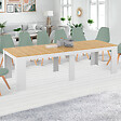 ID MARKET - Table console extensible ORLANDO 14 personnes 300 cm blanc et façon hêtre - vignette