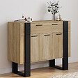 ID MARKET - Buffet 100 cm PHOENIX 3 portes et 1 tiroir bois et noir - vignette