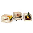 ID MARKET - Lot de 3 clayettes en bois empilables pour fruits et légumes - vignette
