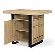 ID MARKET - Ilot central PHOENIX 110 cm bois et noir avec rangements - vignette