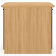 ID MARKET - Ilot central IVO 100 cm bois façon hêtre portes noires avec plan de travail - vignette