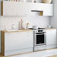ID MARKET - Cuisine complète 240 cm SUBTIL avec plan de travail 7 éléments bois et blanc - vignette